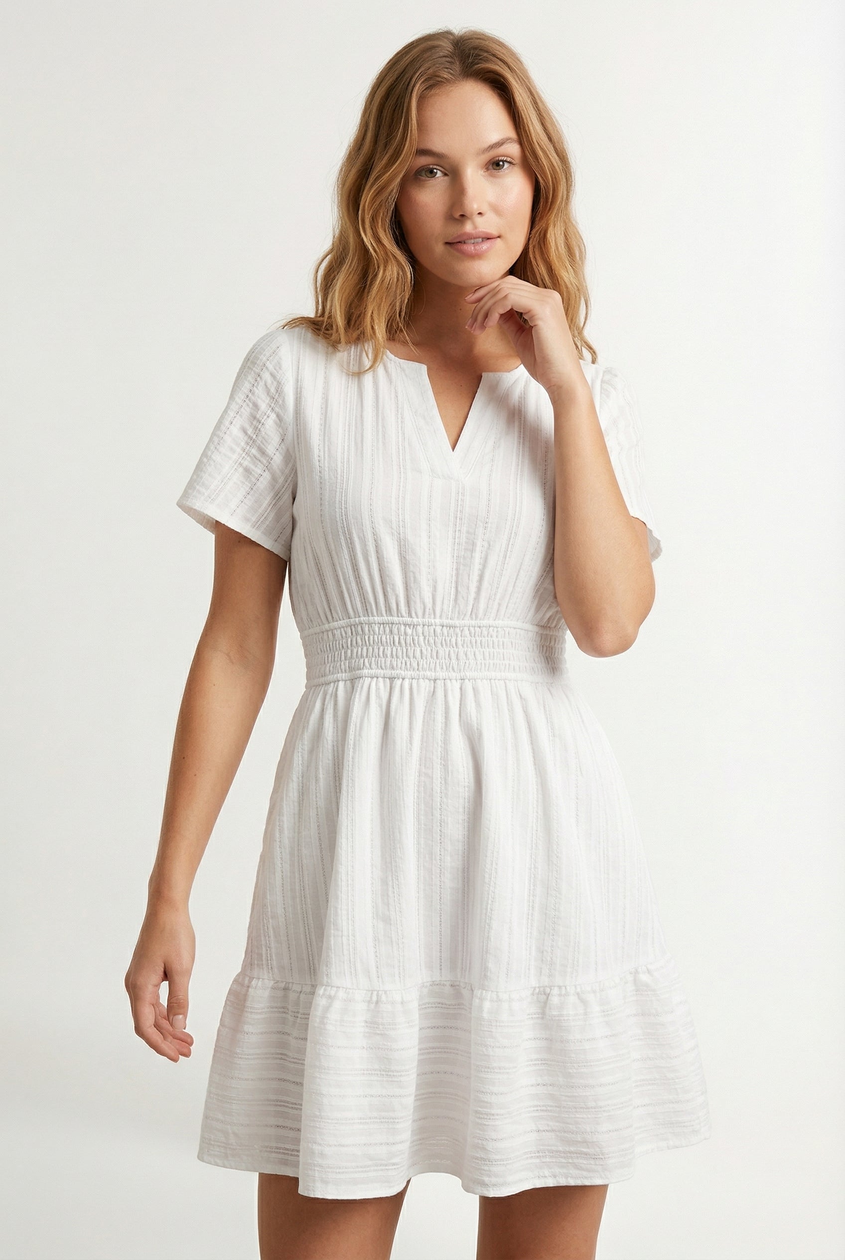 Odette Cotton Tiered Mini Dress | LOHNR – Luxury, Lived In