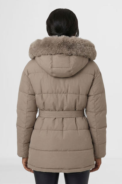 Fawn – LOHNR Aspen Jacket women’s puffer jacket back view synthetic insulated material