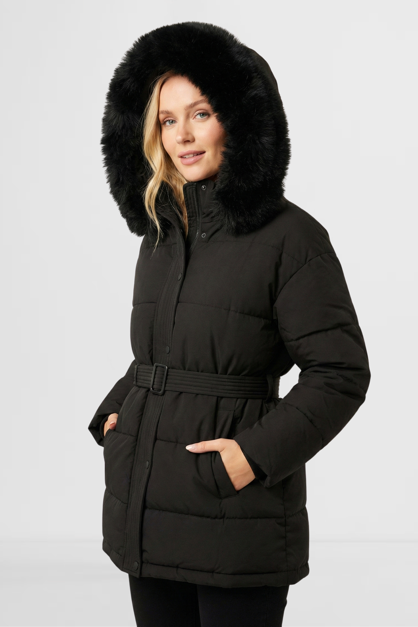 Onyx – LOHNR Aspen Jacket women’s puffer jacket side view synthetic insulated material