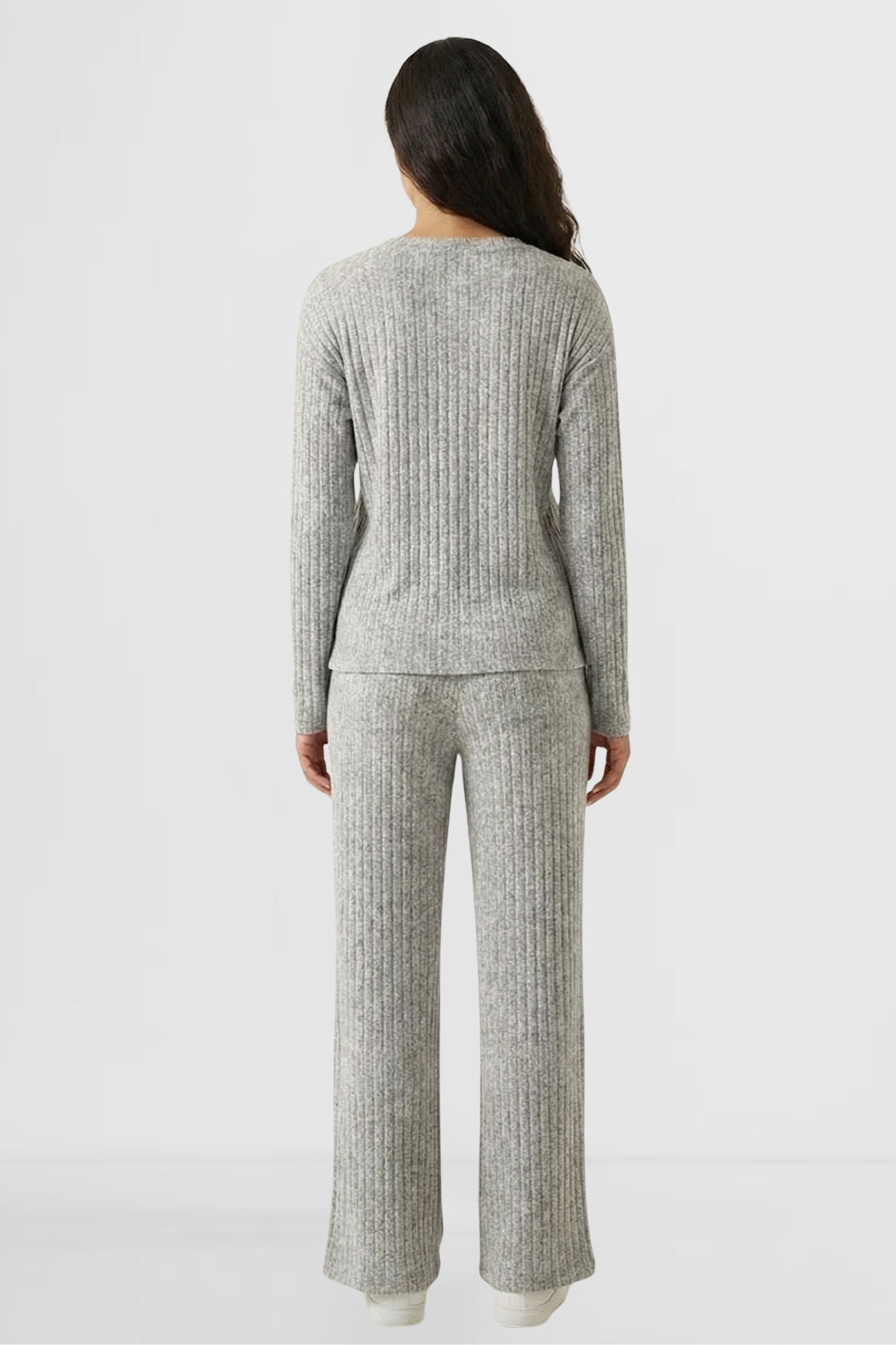 Mist Linea Set women’s ribbed lounge set back view knit loungewear by LOHNR