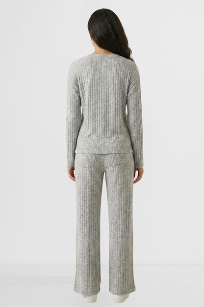 Mist Linea Set women’s ribbed lounge set back view knit loungewear by LOHNR