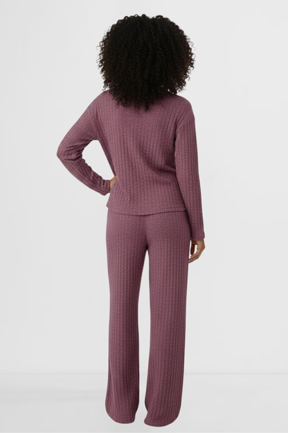 Mulberry Linea Set women’s ribbed lounge set back view knit loungewear by LOHNR