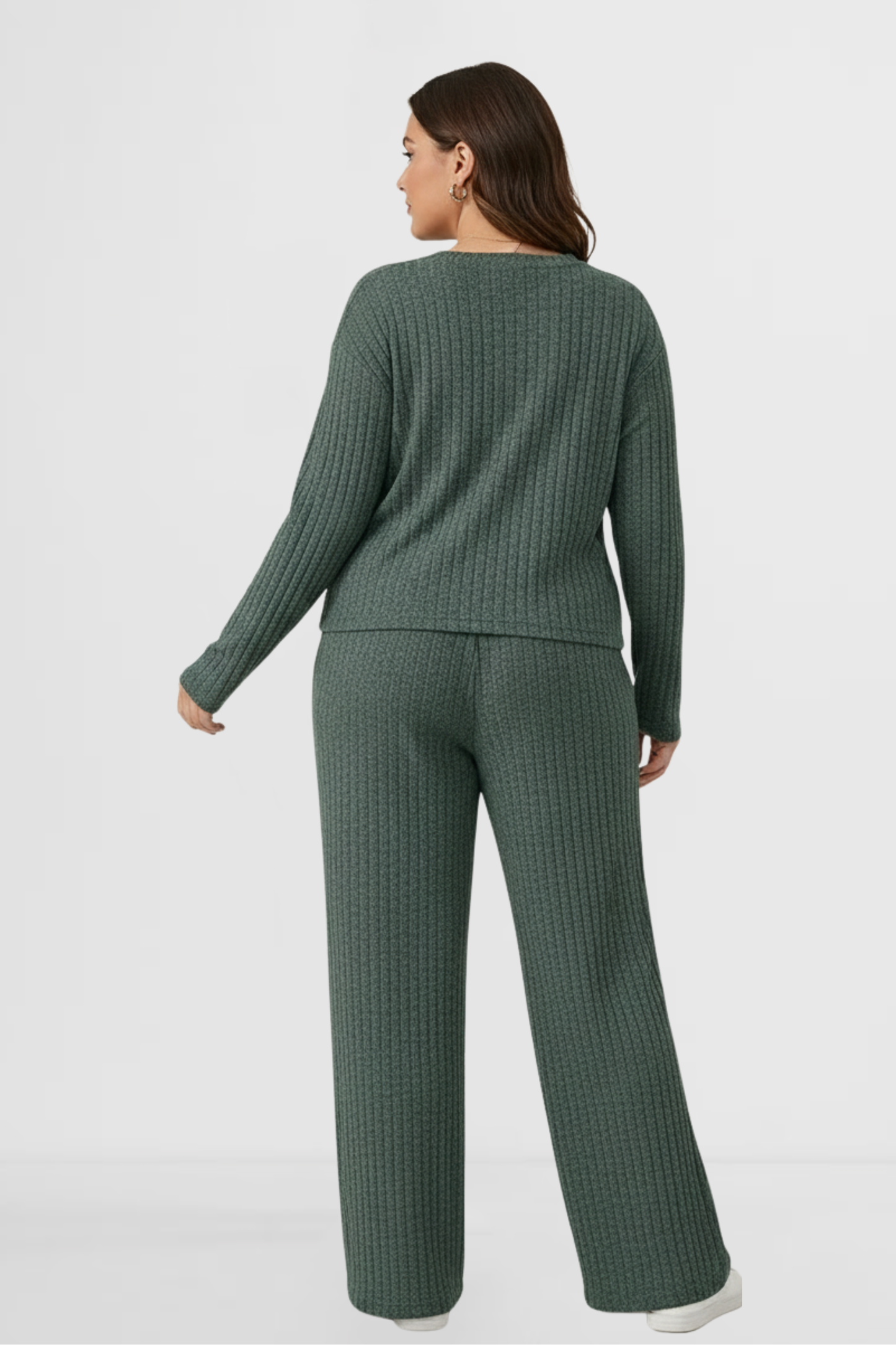 Sage Linea Set women’s ribbed lounge set back view knit loungewear by LOHNR