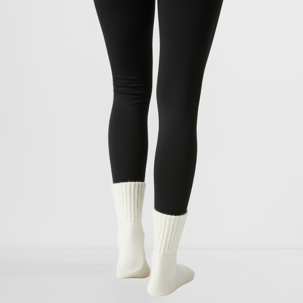 Cabin Cuff Socks in Oatstone featuring warm insulating knit and cozy softness.