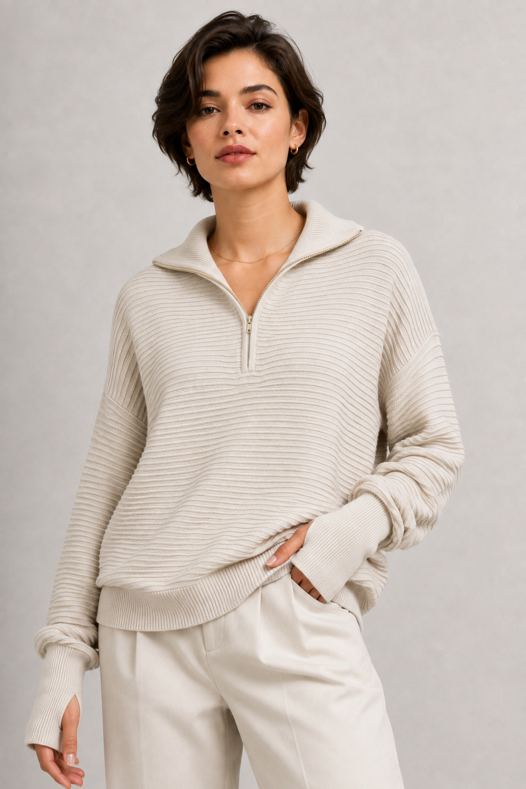 Luxe Rib Quarter-Zip