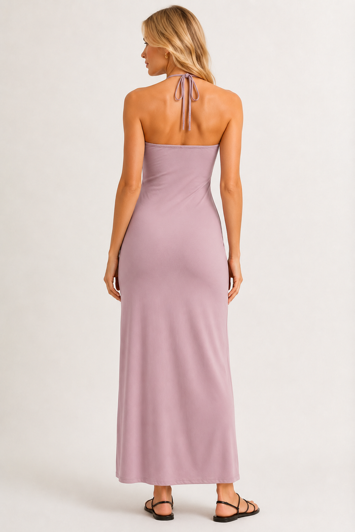 Calla Halter Dress - Rosewater