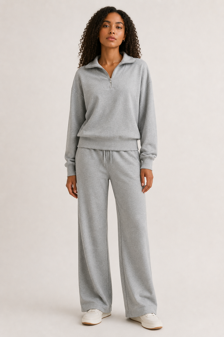 Lennox Quarter-Zip Set - Heather Chrome