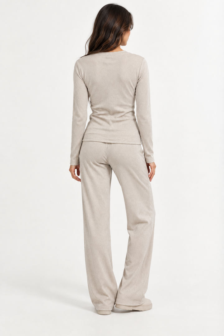 Sunday Ribbed Set - Heather Light Oatmeal