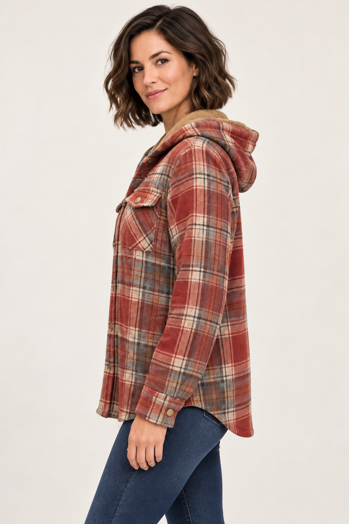 Alder Hooded Shacket - Rust