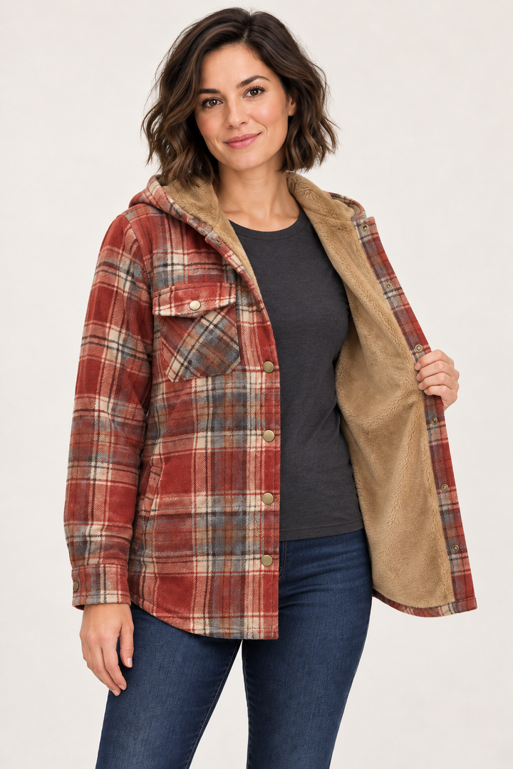 Alder Hooded Shacket - Rust