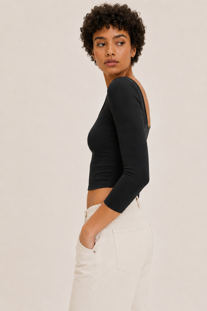 Sculpt Boatneck 3/4-Sleeve Top
