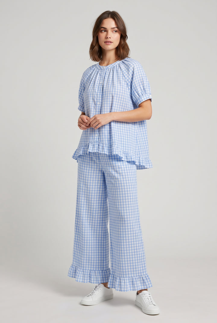 Colette Gingham Set - Powder Blue