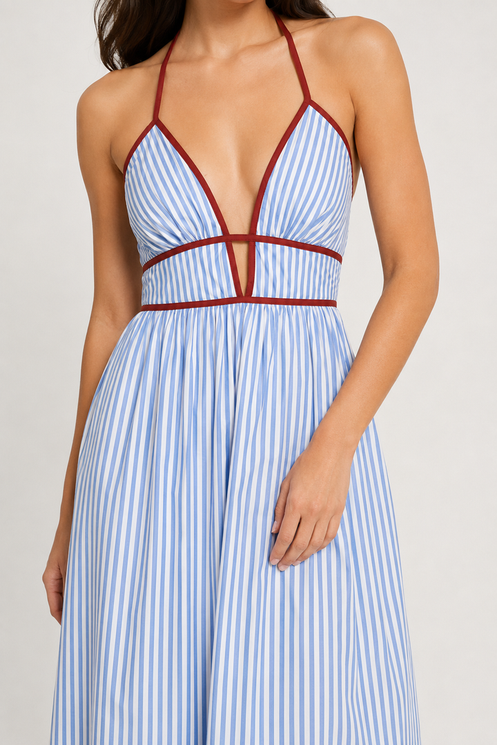 Bellaria Dress - Bluebell Stripe