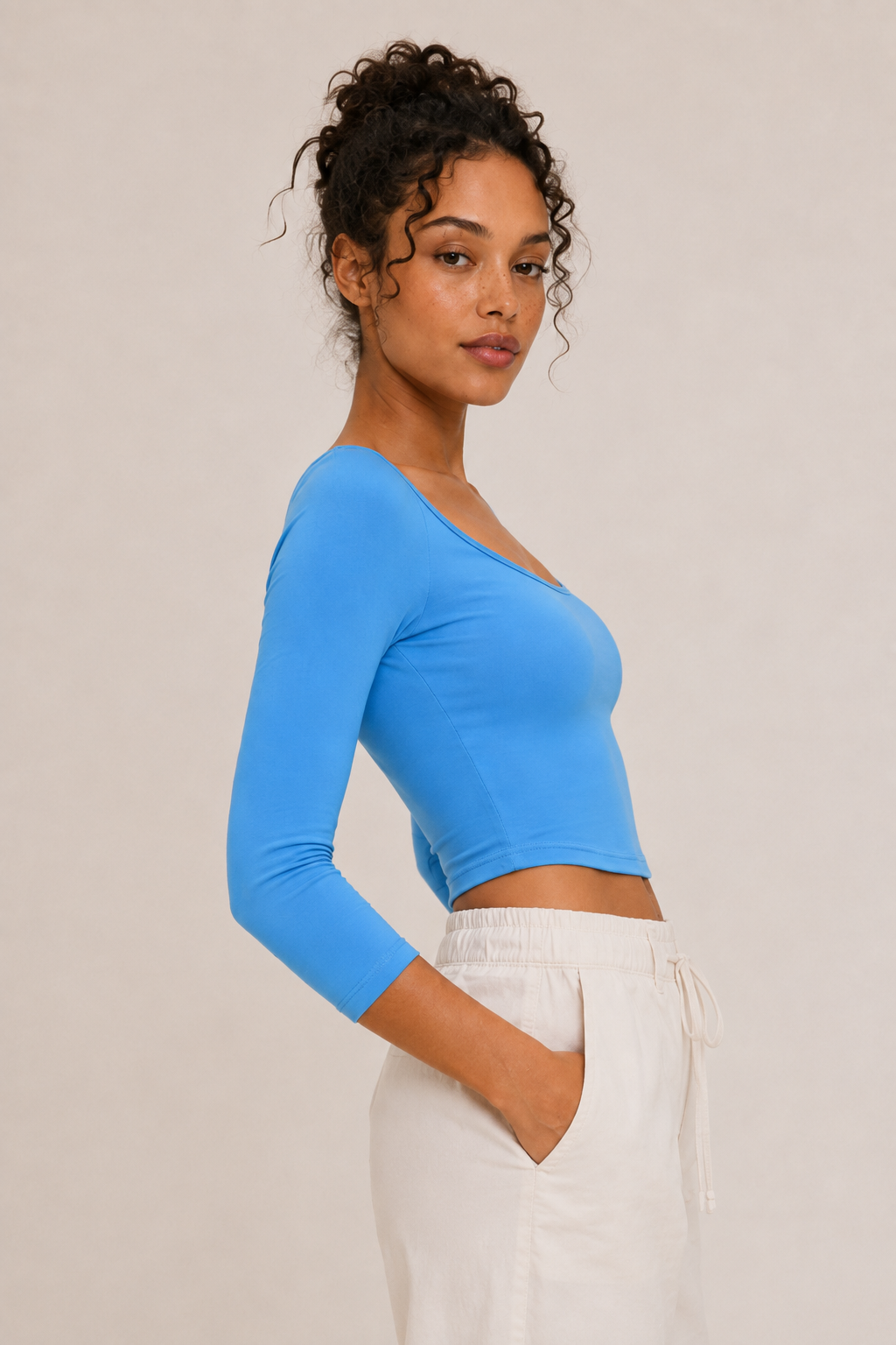 Sculpt Boatneck 3/4-Sleeve Top