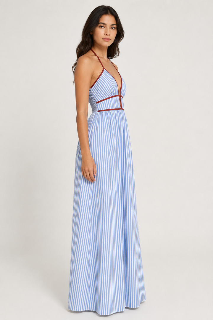 Bellaria Dress - Bluebell Stripe