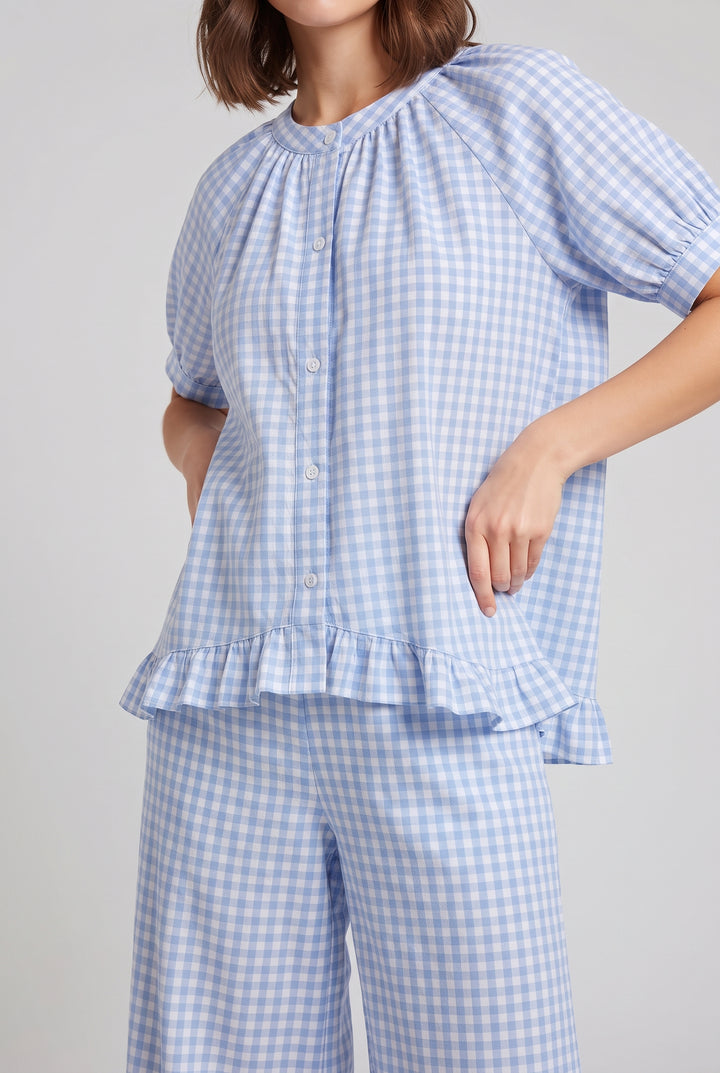 Colette Gingham Set - Powder Blue