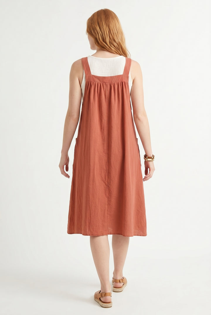 Elara Pinafore - Burnt Sienna