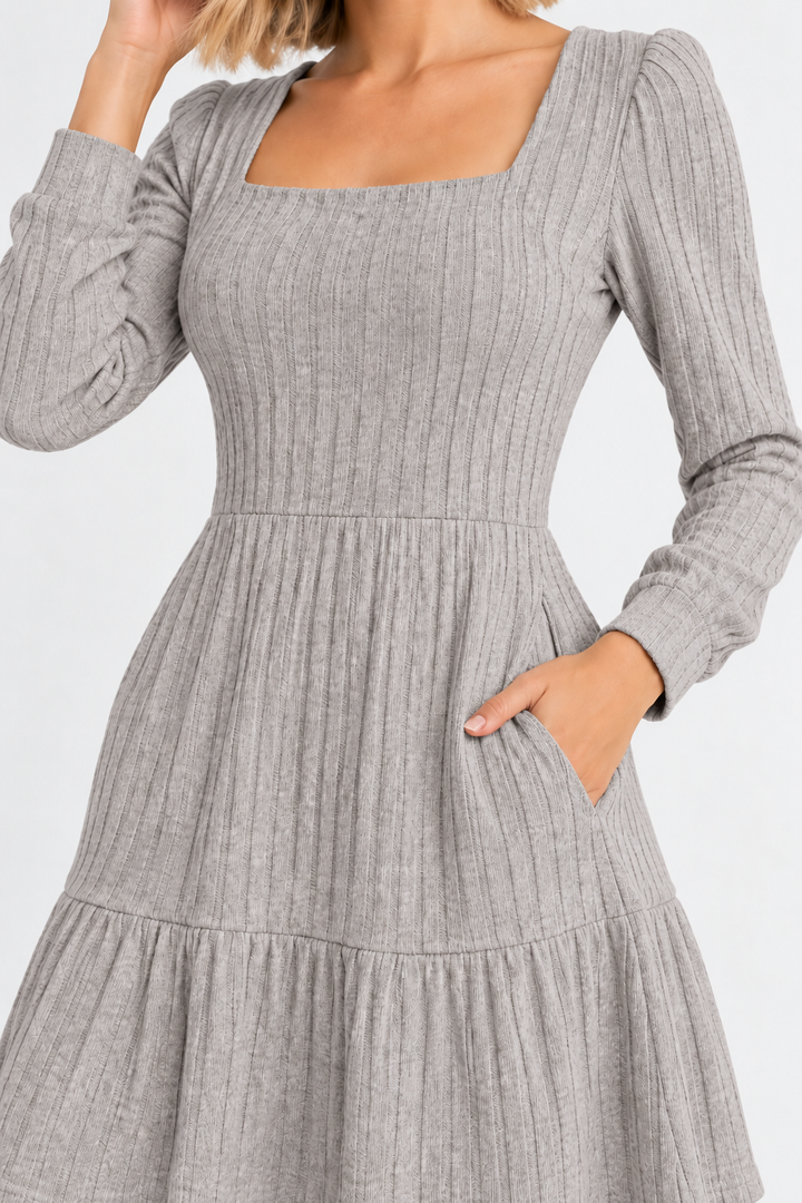 Contour Squareneck - Heather Light Oatmeal