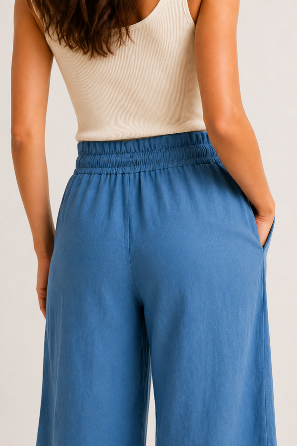 Lohnr relaxed cropped trouser in ashen blue