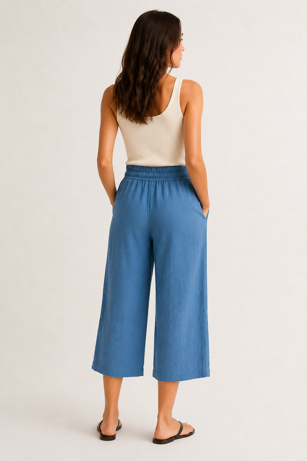 Lohnr relaxed cropped trouser in ashen blue
