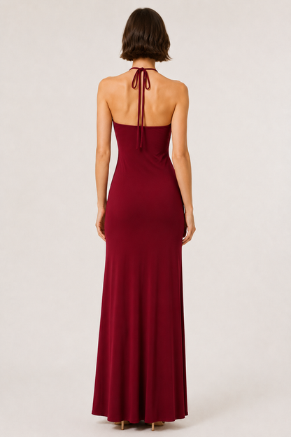 Lohnr Calla Halter Dress open back maxi gown
