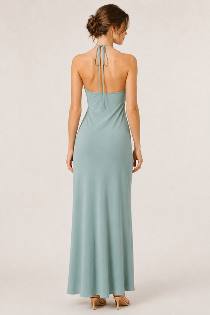 Lohnr Calla Halter Dress open back maxi gown