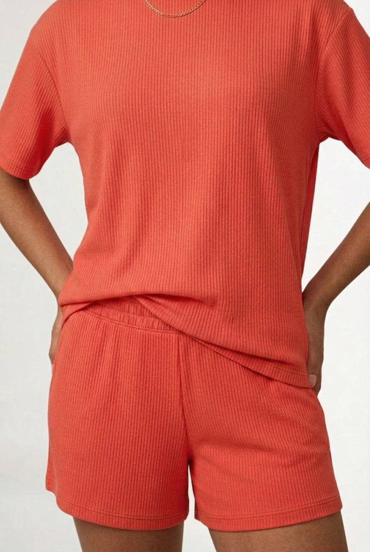 Celine Rib Set - Poppy