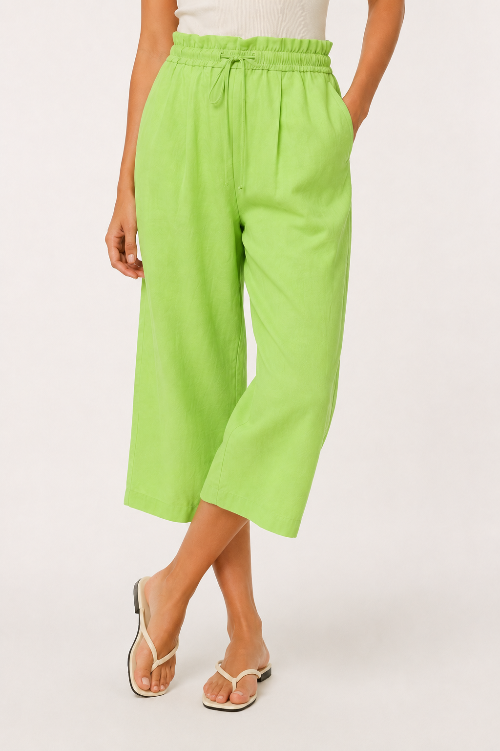 Lohnr relaxed cropped trouser in chartreuse