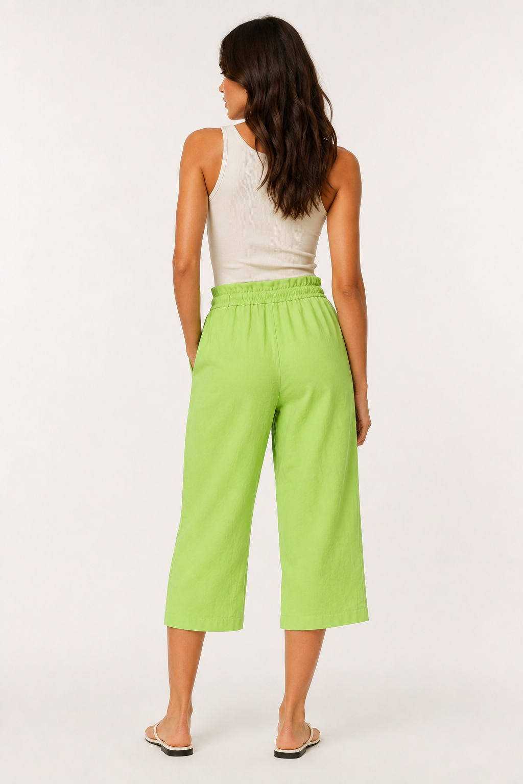 Lohnr relaxed cropped trouser in chartreuse