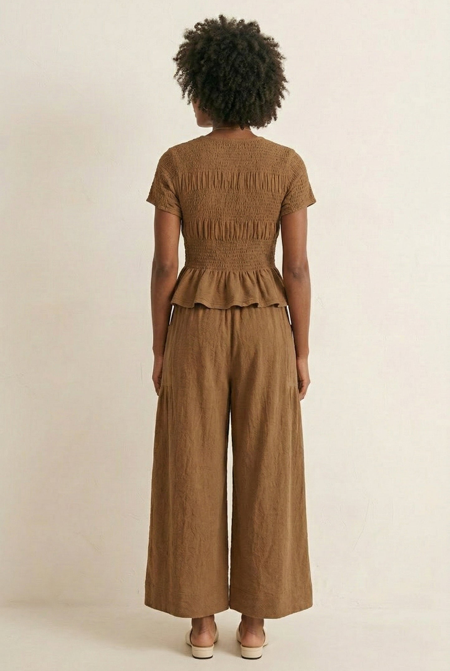 LOHNR premium women's loungewear matching set in Cognac