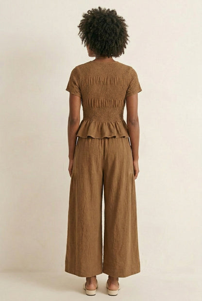 LOHNR premium women's loungewear matching set in Cognac