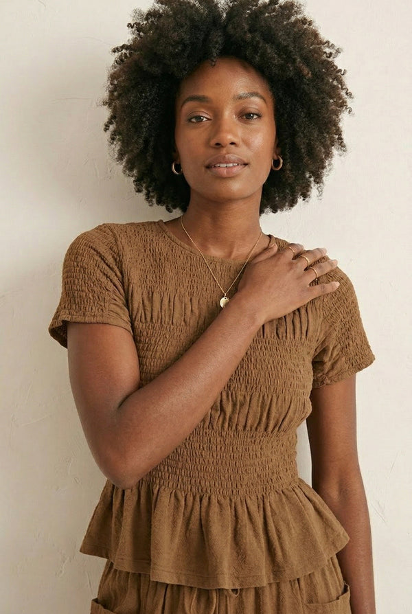 LOHNR premium women's loungewear matching set in Cognac