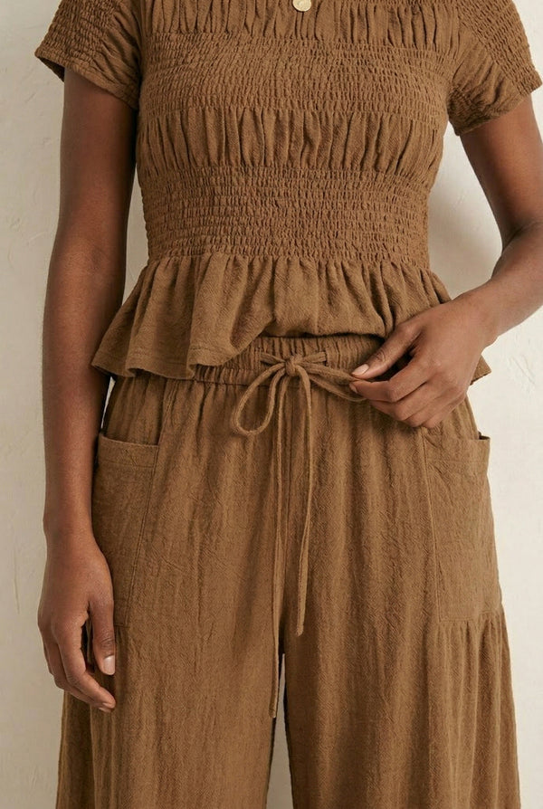 LOHNR premium women's loungewear matching set in Cognac