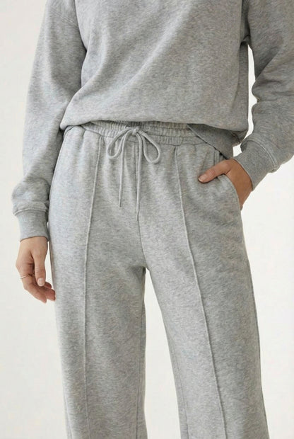 LOHNR Column Set in Dover Grey - Women's Smooth Sweatshirt Lounge Set
