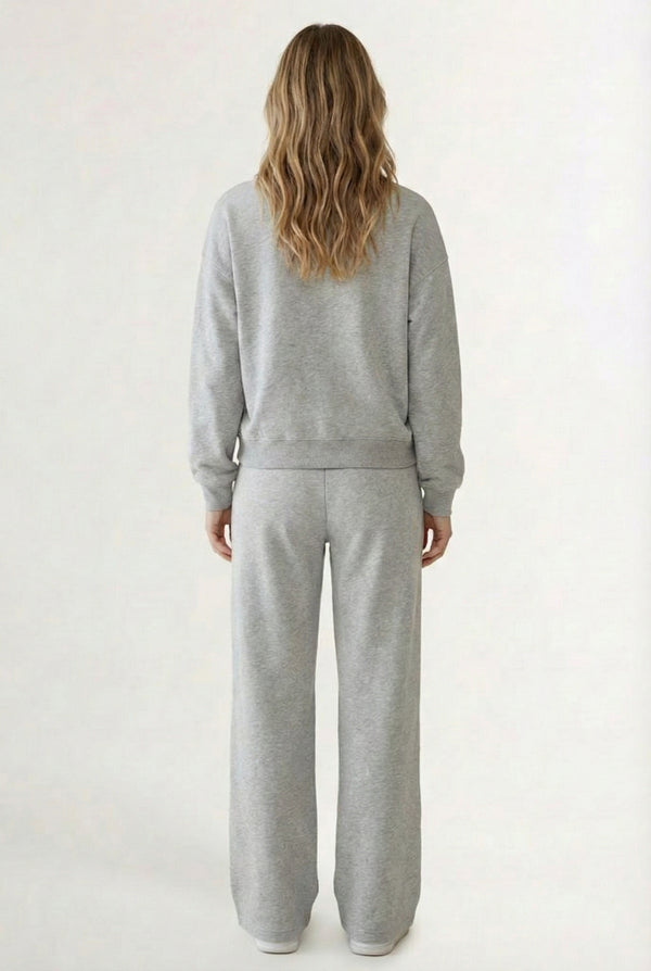LOHNR Column Set in Dover Grey - Women's Smooth Sweatshirt Lounge Set