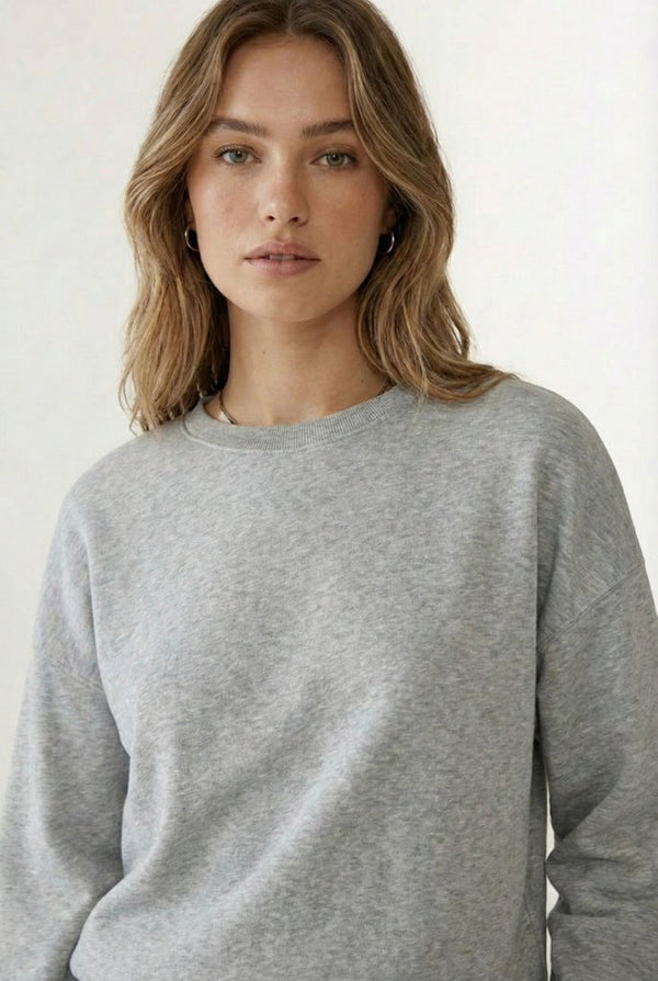 LOHNR Column Set in Dover Grey - Women's Smooth Sweatshirt Lounge Set