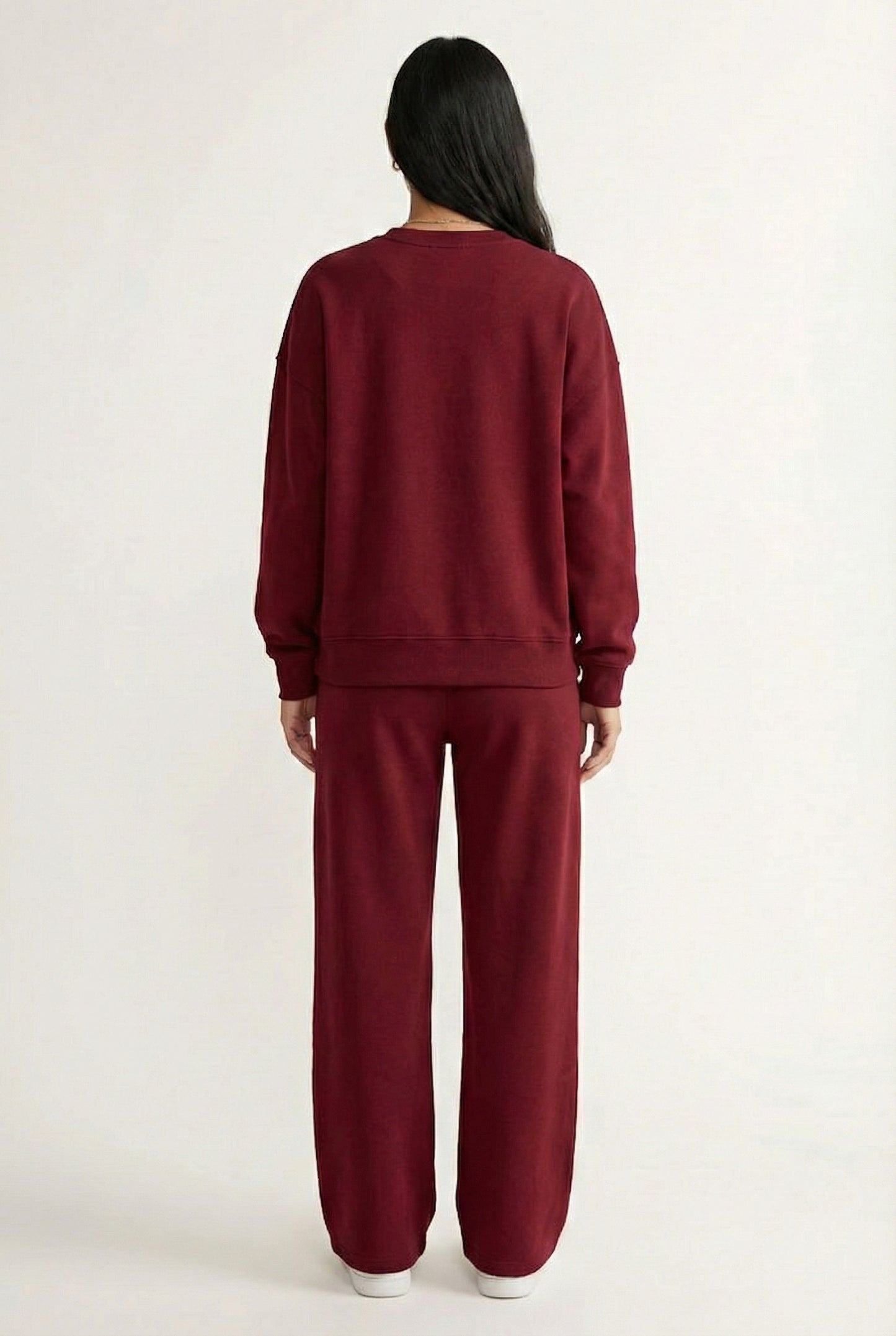 LOHNR Column Set in Spiced Burgundy - Women's Smooth Sweatshirt Lounge Set