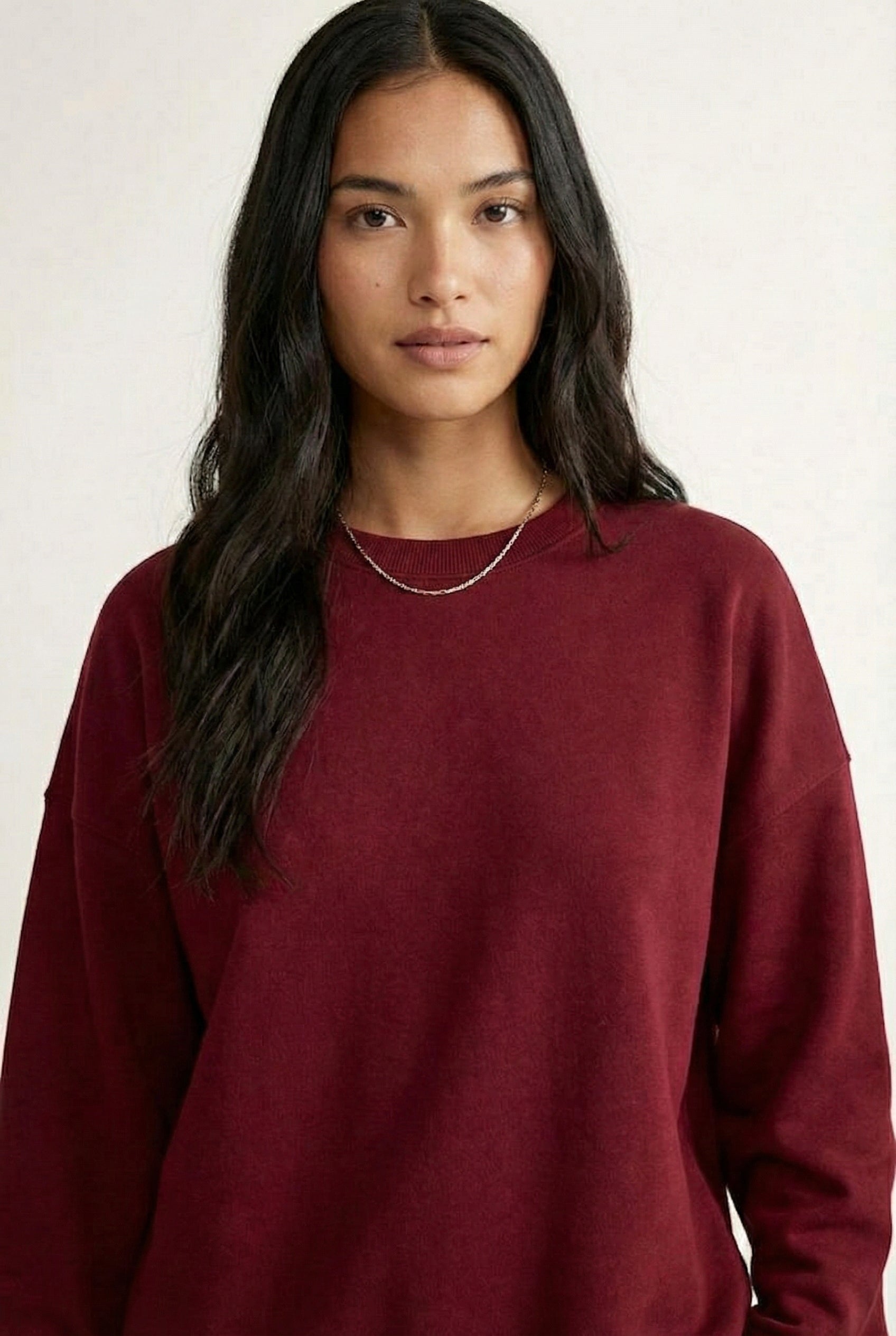 LOHNR Column Set in Spiced Burgundy - Women's Smooth Sweatshirt Lounge Set