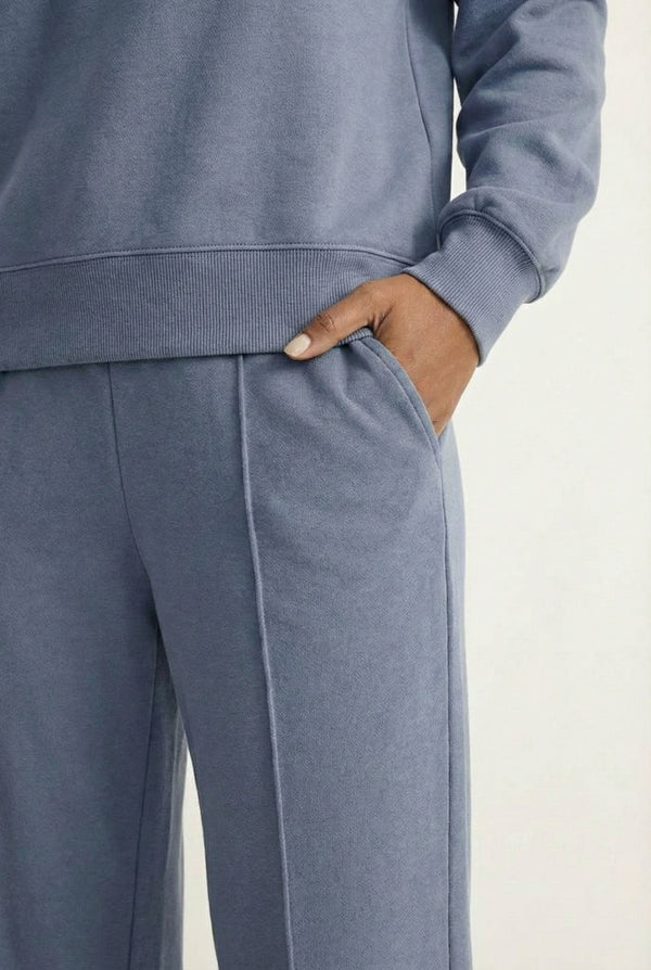 LOHNR Column Set in Stone Blue - Women's Smooth Sweatshirt Lounge Set