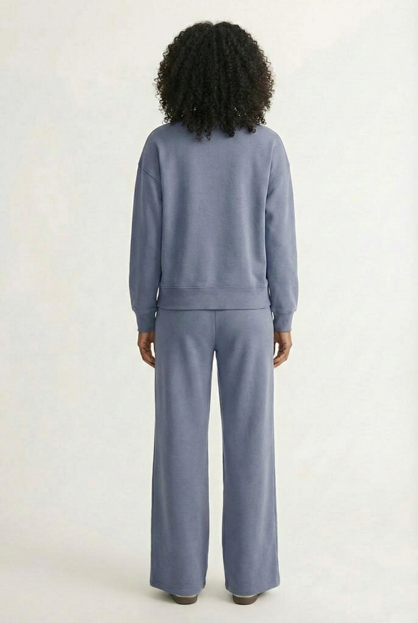 LOHNR Column Set in Stone Blue - Women's Smooth Sweatshirt Lounge Set