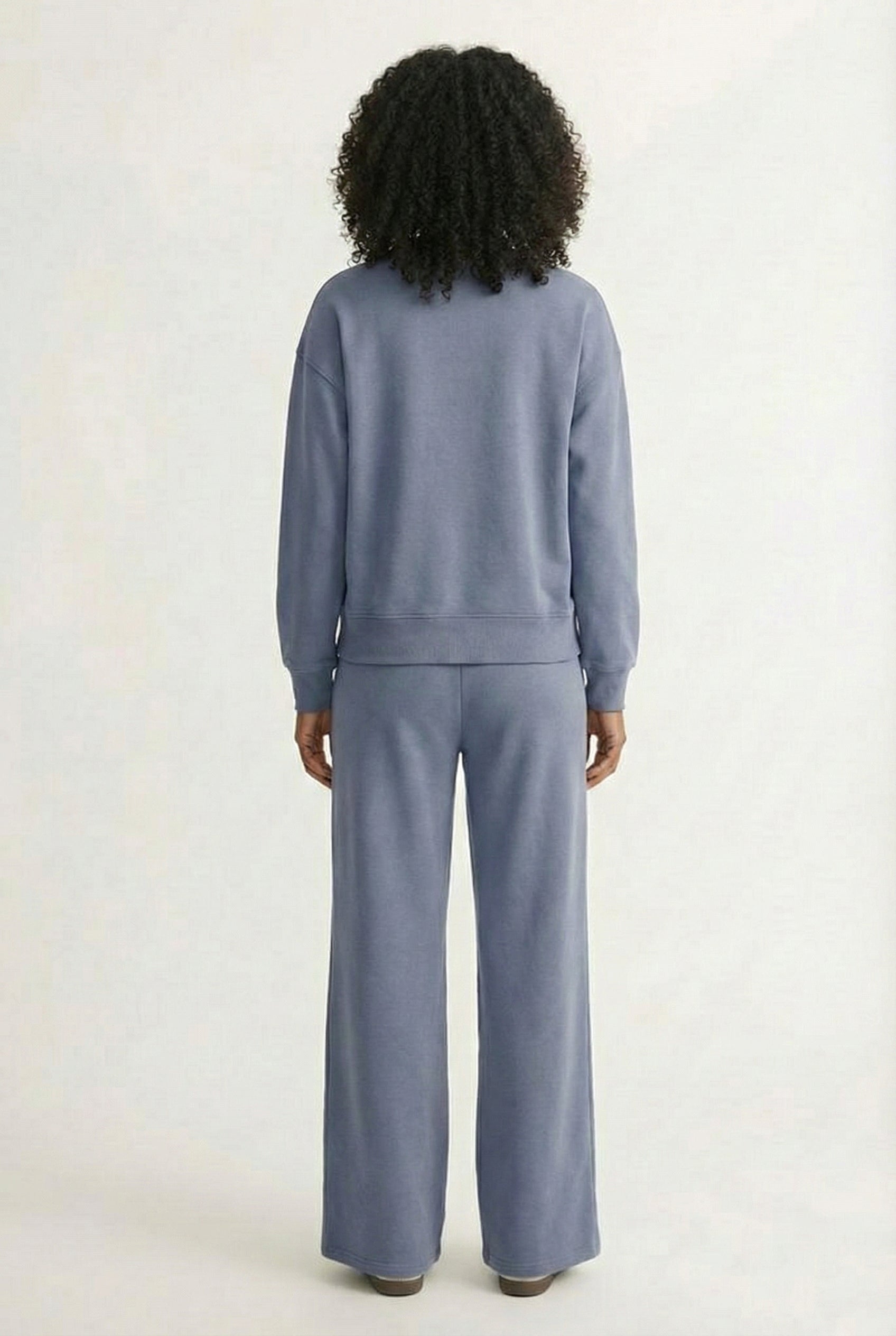 LOHNR Column Set in Stone Blue - Women's Smooth Sweatshirt Lounge Set