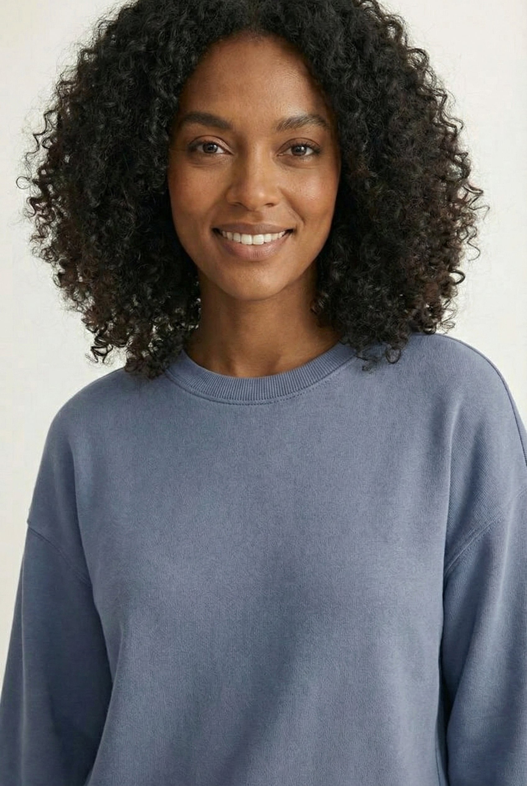 LOHNR Column Set in Stone Blue - Women's Smooth Sweatshirt Lounge Set