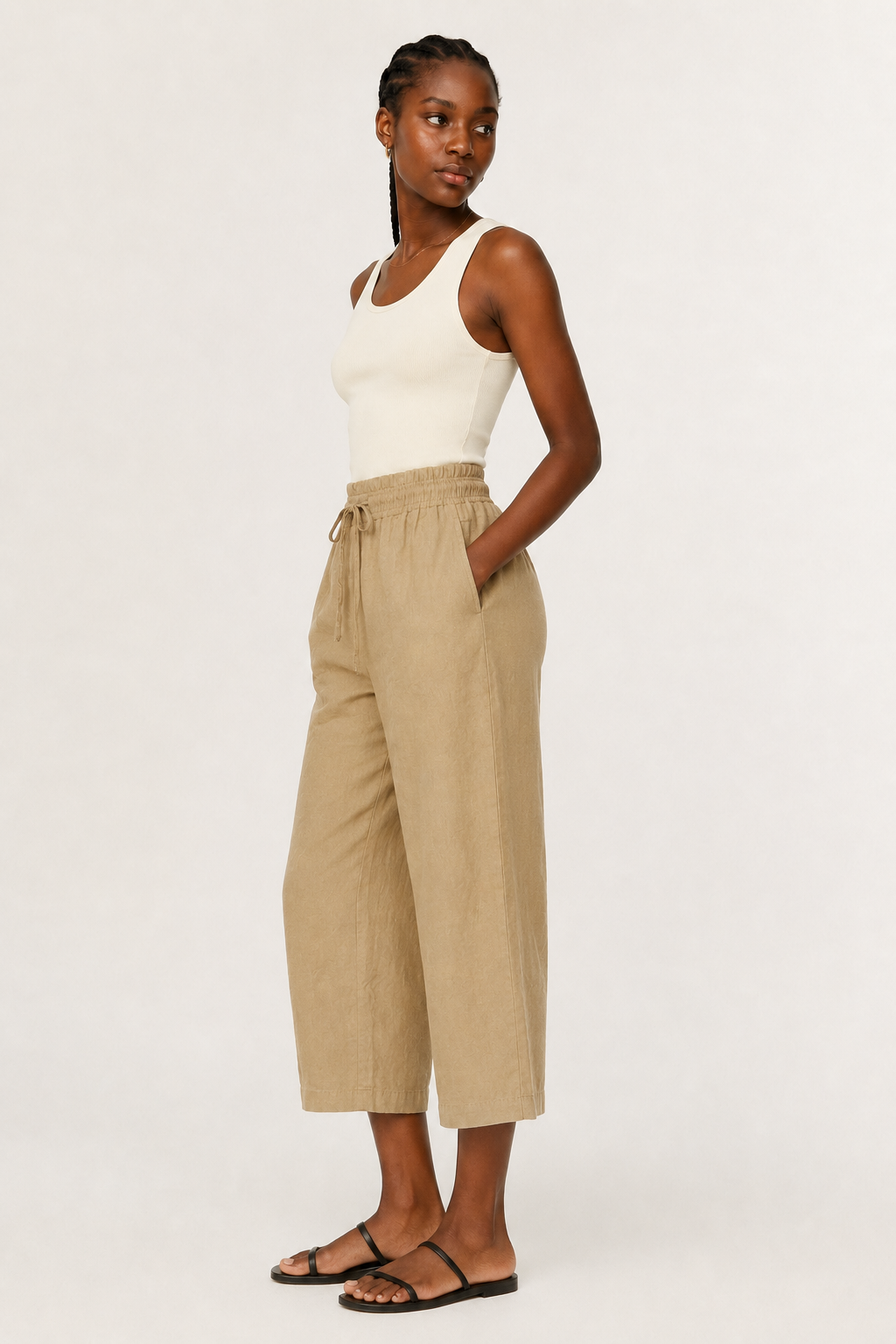 Lohnr relaxed cropped trouser in dune
