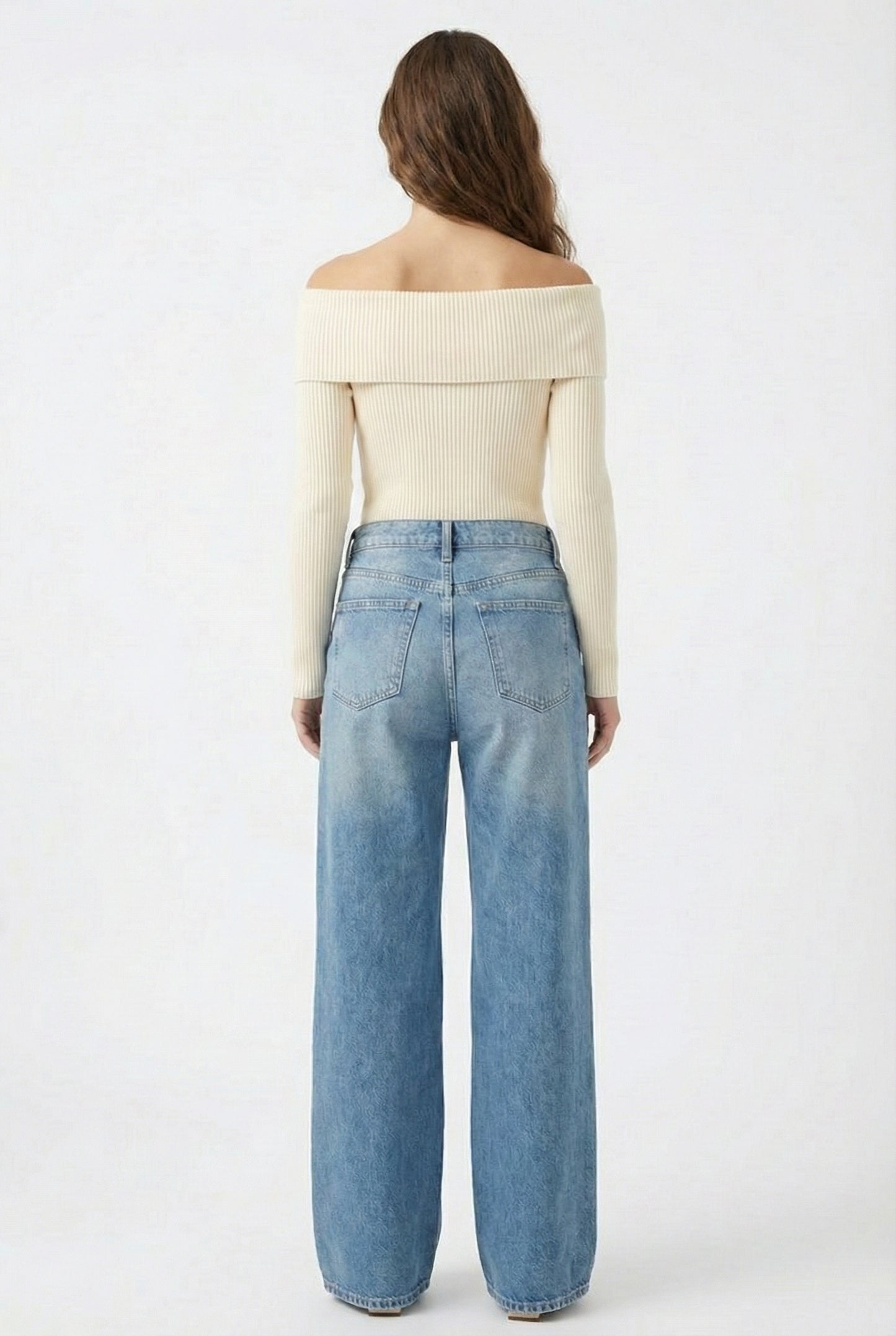 Lohnr Farrah Jean in Heritage Indigo - High-waisted wide-leg denim