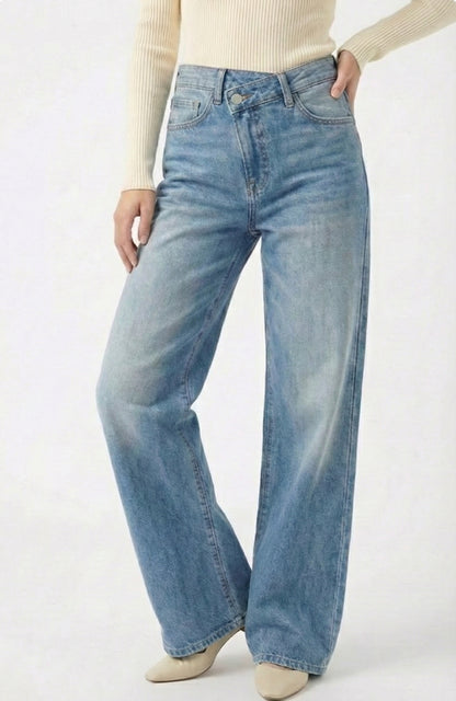 Lohnr Farrah Jean in Heritage Indigo - High-waisted wide-leg denim