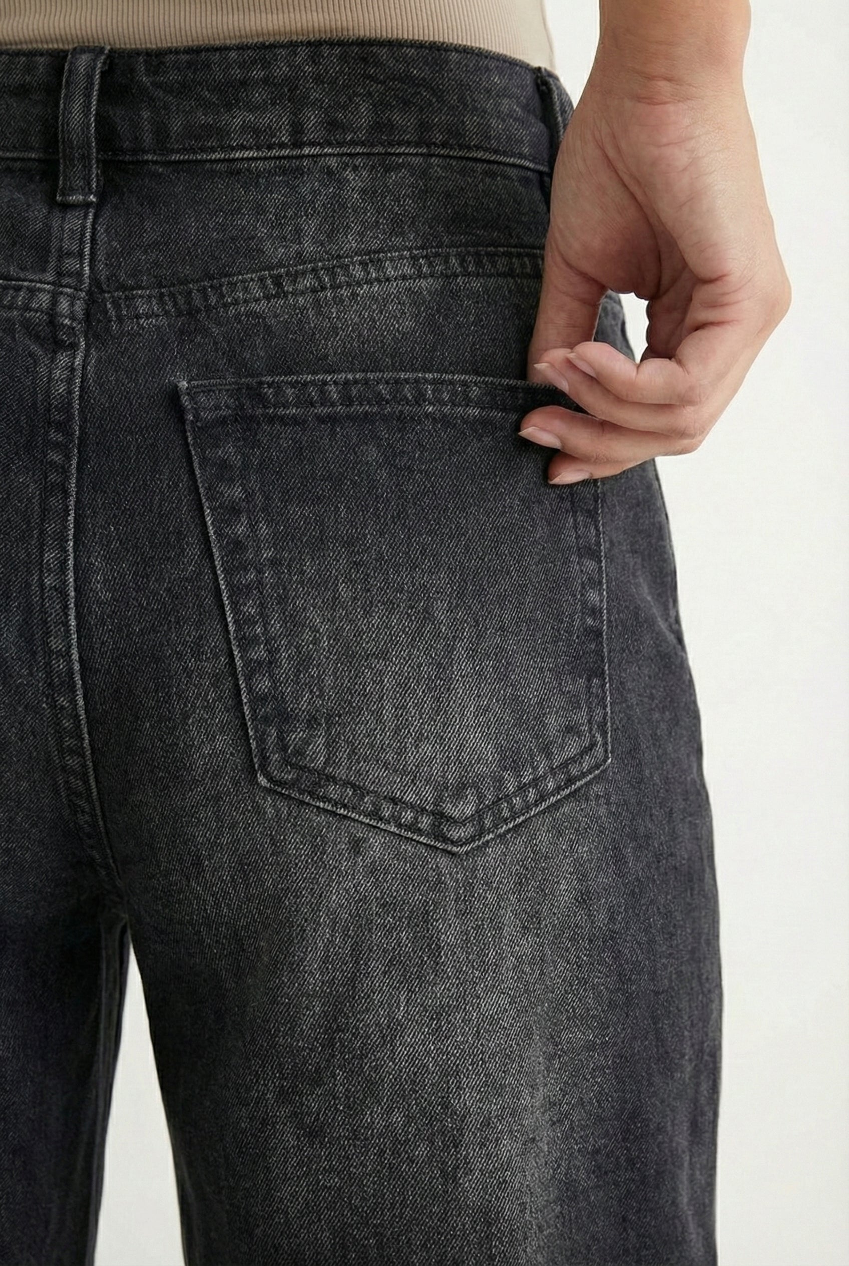 Lohnr Farrah Jean in Vintage Ash - High-waisted wide-leg denim