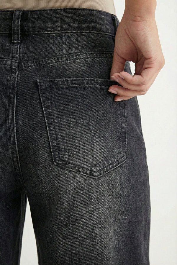 Lohnr Farrah Jean in Vintage Ash - High-waisted wide-leg denim