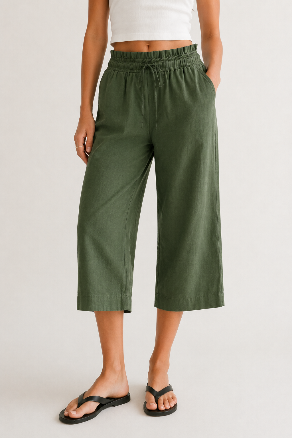 Lohnr relaxed cropped trouser in fatigue