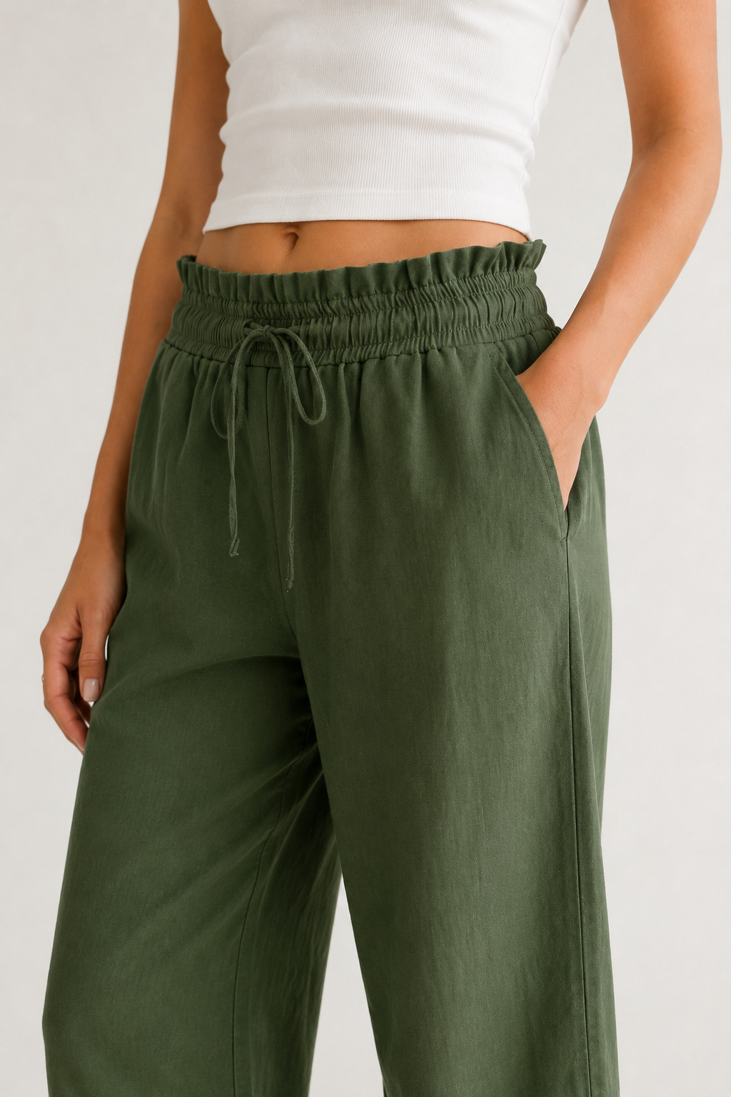 Lohnr relaxed cropped trouser in fatigue