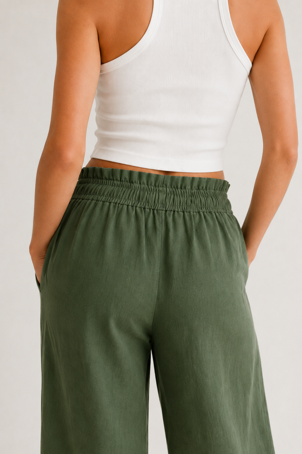 Lohnr relaxed cropped trouser in fatigue